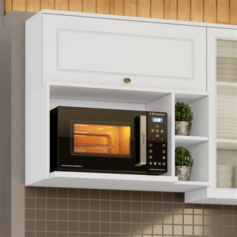 armario aéreo de cozinha com espaço para microondas
